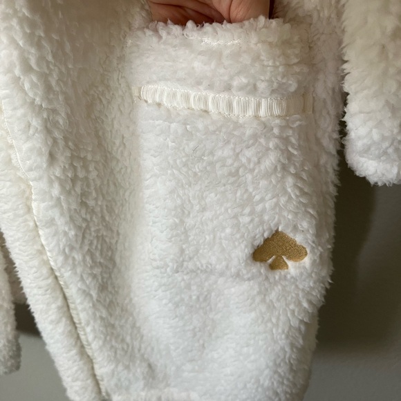 Kate Spade New York White Sherpa Fleece Robe With Pockets Women’s Size M - Picture 4 of 14